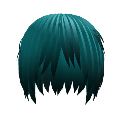 messy scenemo / vkei cyan - black masc hair Roblox item