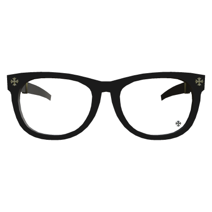 Black Chrome Glasses w Gold