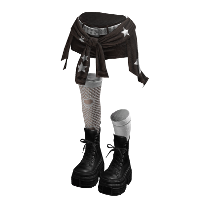 Grunge Rebel Shorts Y2K Cloth (Brown White)