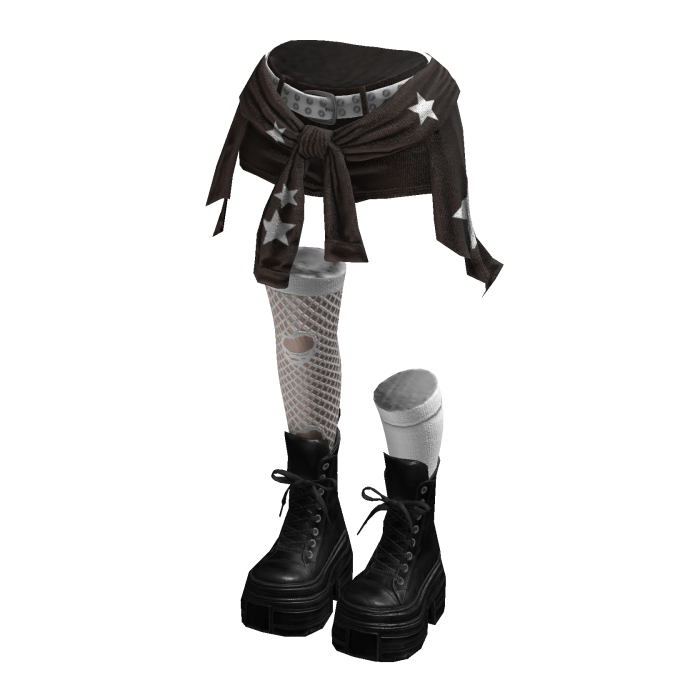 Grunge Rebel Shorts Y2K Cloth (Brown White)