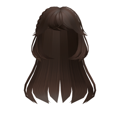 brown messy flowy cute anime hair Roblox item