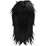 Long Dark Emo Messy Black Hair Hairstyle