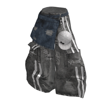 💜 Y2K Distressed Layered Denim Pants_Gray