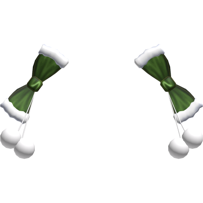 Cute Christmas Winter Hair Bows in Green Roblox item