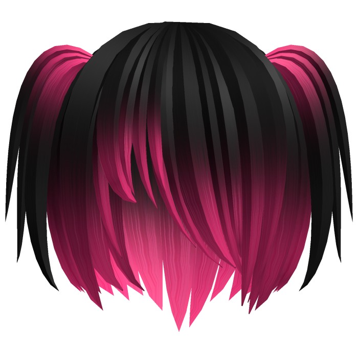 ノ_< black & pink shy messy scene bob