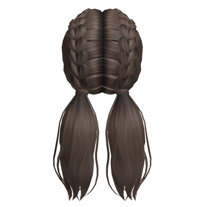 Braided Hair with Low Ponytails in Dark Brown Roblox item