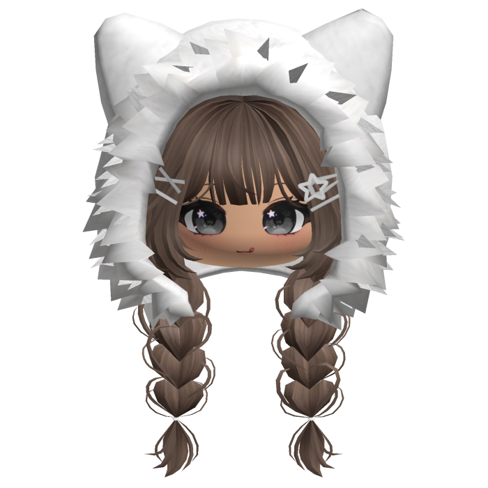 🍀Cute Girl Braided w/ Fur Hood(Brown)
