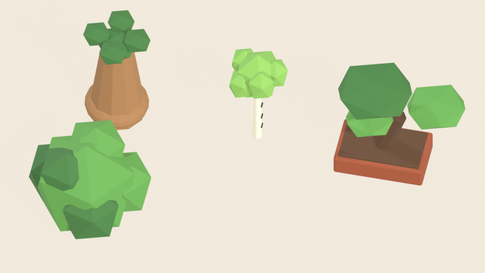 Stylized Tree Pack x40 Low Poly Pine Oak Palm preview 3