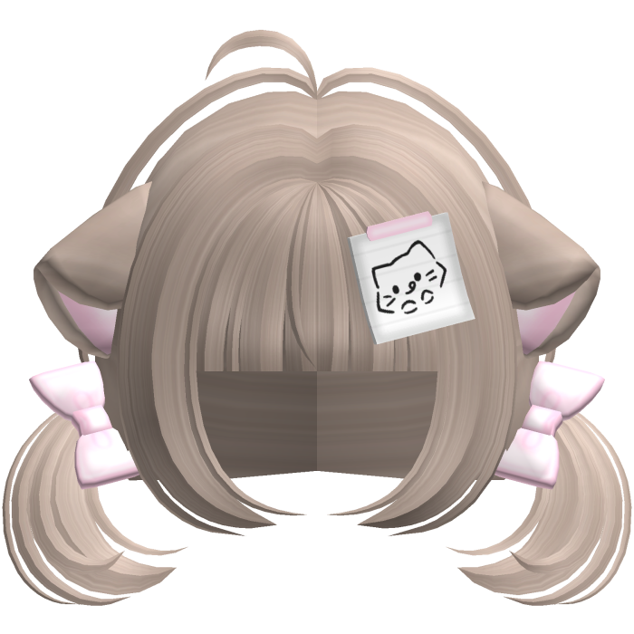Cute Kawaii Kitty Note Pigtails in Dirty Blonde