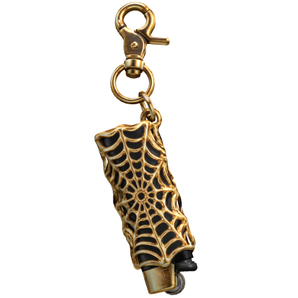 Gold Spiderweb Lighter Keychain