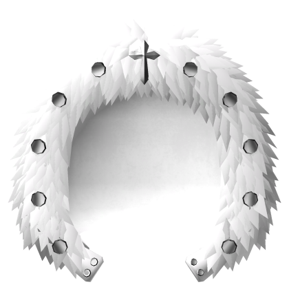 gothic white hood w fluffy fur and pendants