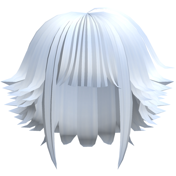 kawaii messy bob hair with tufts in blue