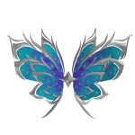 Aqua Majestic Butterfly Wings