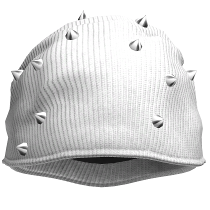 White Pierced Spiky Oversized Emo Beanie 5.