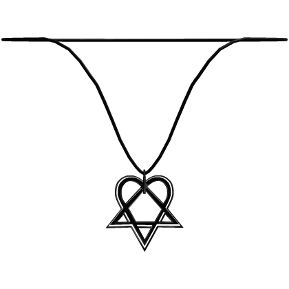 1.0 heartagram necklace in metallic black Roblox item