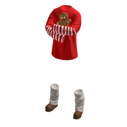Striped red layered longsleeve outfit leg warmers thumbnail