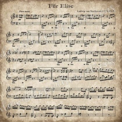 Fur elise vintage sheet music Roblox decal