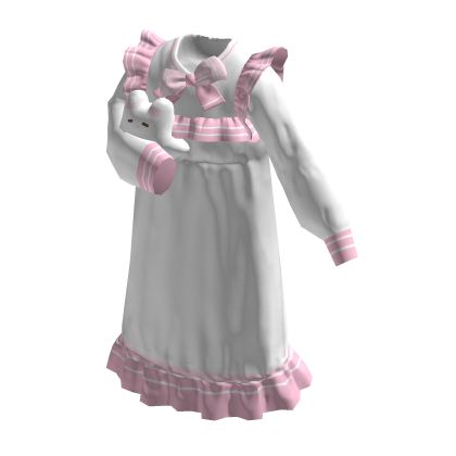 Holding Plushie Pajamas dress (pink)