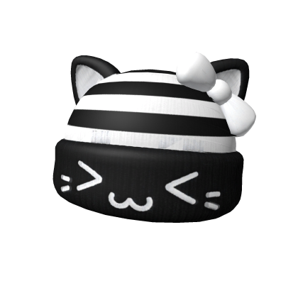 Cat ears beanie black white scene emo moe vkei
