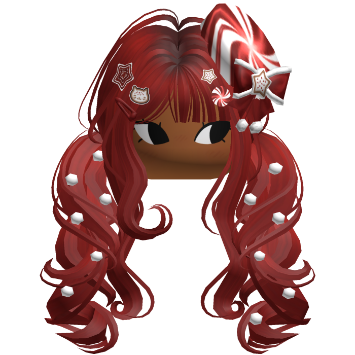 ♡ Christmas Peppermint Pigtails (Red)