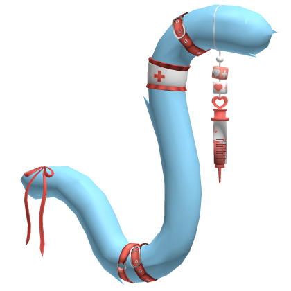 Blue Red Cute Medic Nurse Cat Tail Roblox item