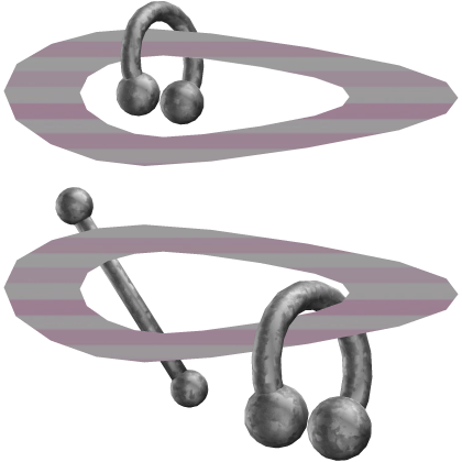 pink goth cute emo piercings hair clips moe y2k