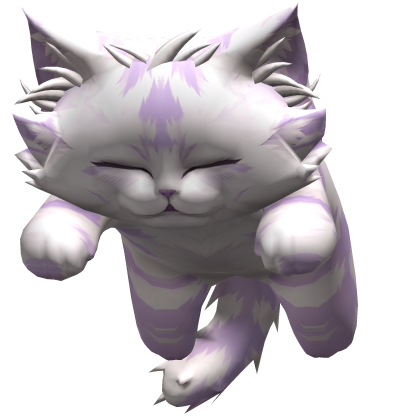 Fuzzy Sleeping Cat Kitten on Head - Purple