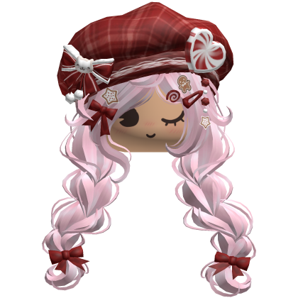 ♡ Christmas Preppy Holiday Braids (Pink)