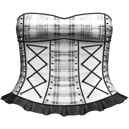 Gothic Plaid Studded Dress in White & Black Roblox item
