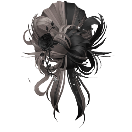 Gothic Messy Rose Thorn Bun (Ash&Black)