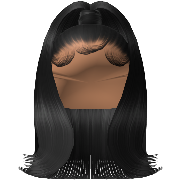 Sleek Flipped Out Ponytail w/ Edges (Black)