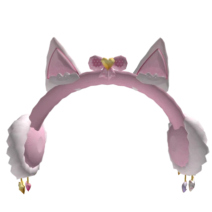 ⏳[LIMITED] Cute Kawaii Pink Cat Headphones ♡ Roblox item render