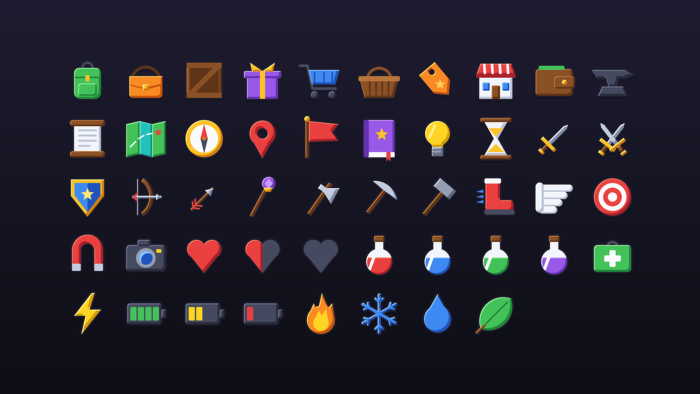 Stylized UI Icons Pack 120 Game Interface Set preview 4