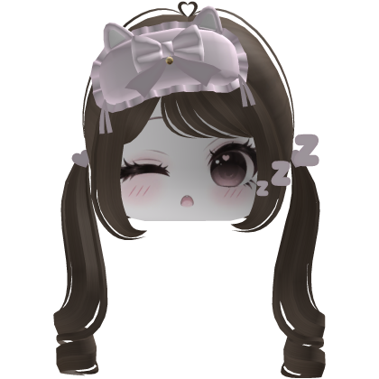 ♡ cute dreamy pink sleep mask moe face (brown)