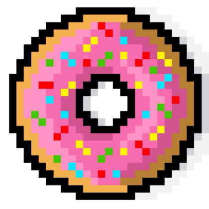 Pink donut pixel art Roblox decal