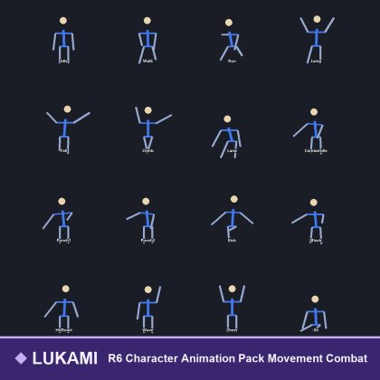 R6 Character Animation Pack Movement Combat