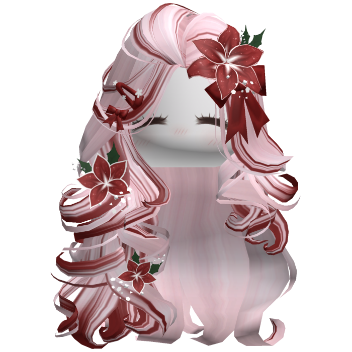 ♡ Christmas Blowout w/ Flowers (Pink & Red)