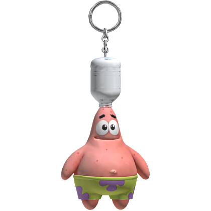 Iced Out Pink Starfish Meme Keychain Sponge Bob