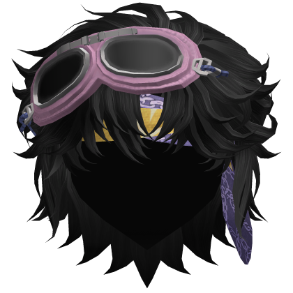 Black Hair w/ Goggles & Bandana Roblox item