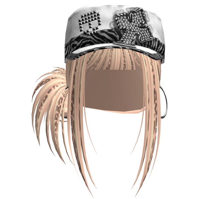 Gyaru Hair w/ Cap & Earrings