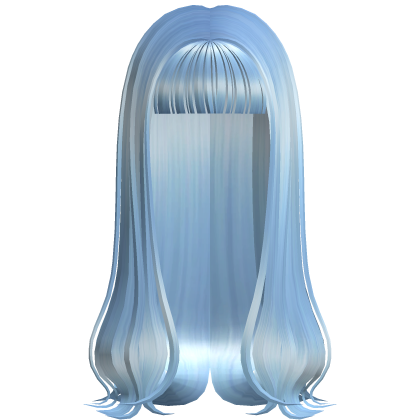 Long Sleek Model Hair w/ Bangs (Ocean Blue) Roblox item