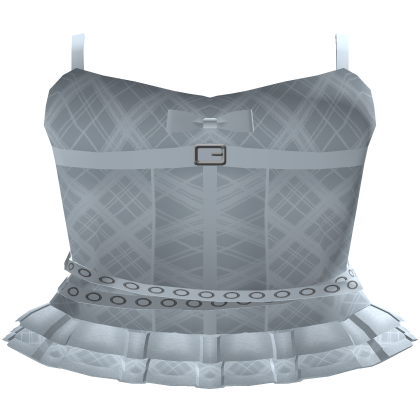 Light Blue Plaid Cutesy Corset Pleated Mini Dress
