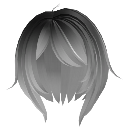 cute messy short hair in ombre black white Roblox item