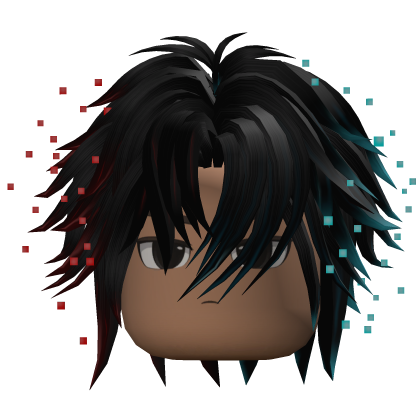 Layered Anime Hair w/ Sparkles (Black)
