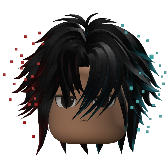 Layered Anime Hair w/ Sparkles (Black)
