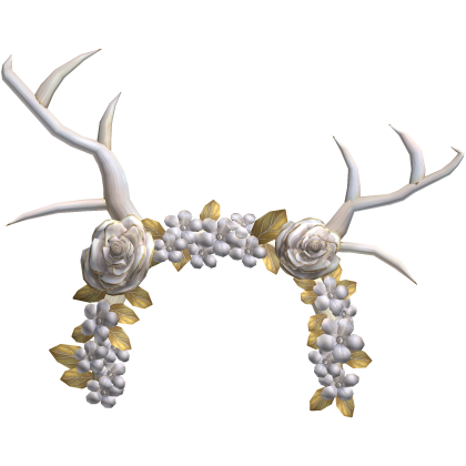 White Gold Flower Deer Antlers