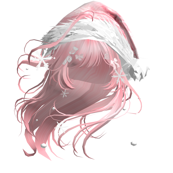 Lush Windy Hair w/Santa Hat (Pink)