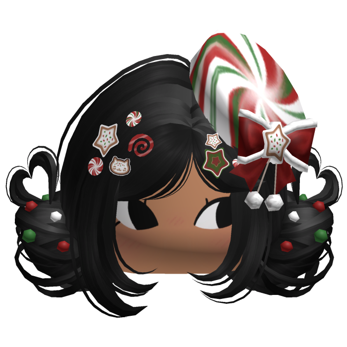 ♡ Christmas Candycane Buns (Black)