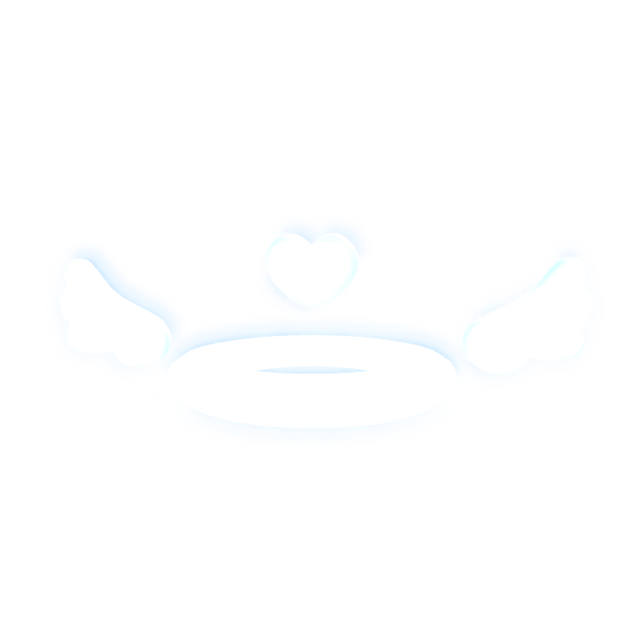 Glowing angel heart halo