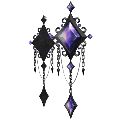 Halloween Gothic Diamond Drop Earrings (Purple)